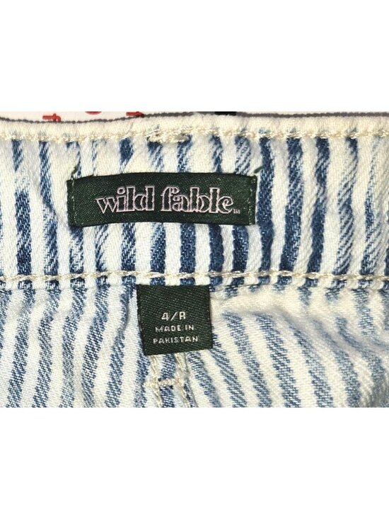 Wild Fable Baggy Cargo Jeans Wide Leg Y2K Skater Grunge Streetwear Striped Sz 4 - Picture 8 of 15